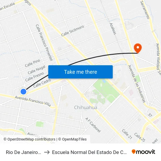 Rio De Janeiro, 718 to Escuela Normal Del Estado De Chihuahua map