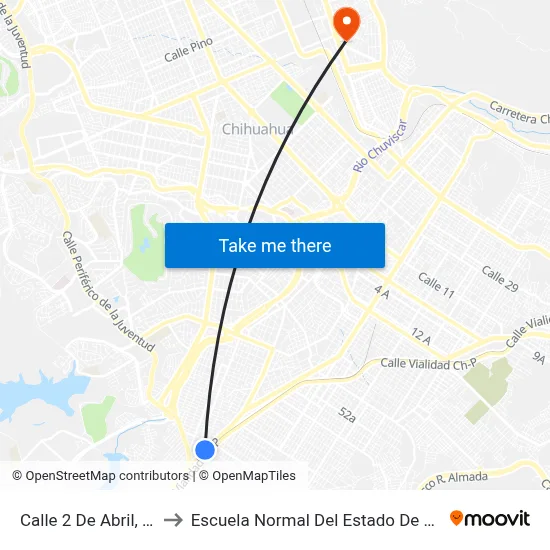 Calle 2 De Abril, 8209c to Escuela Normal Del Estado De Chihuahua map