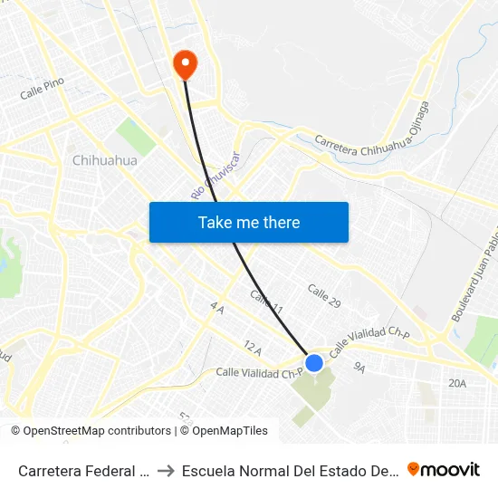 Carretera Federal 16, 408 to Escuela Normal Del Estado De Chihuahua map