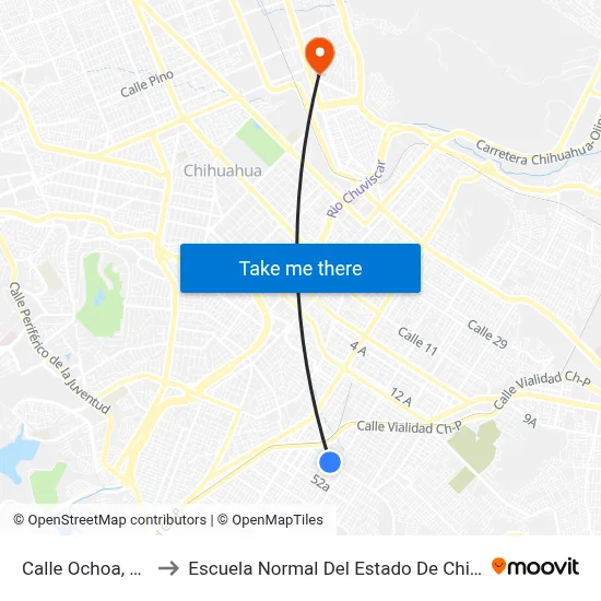 Calle Ochoa, 4602 to Escuela Normal Del Estado De Chihuahua map