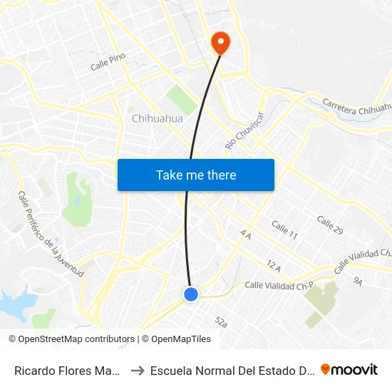 Ricardo Flores Magón, 4809 to Escuela Normal Del Estado De Chihuahua map