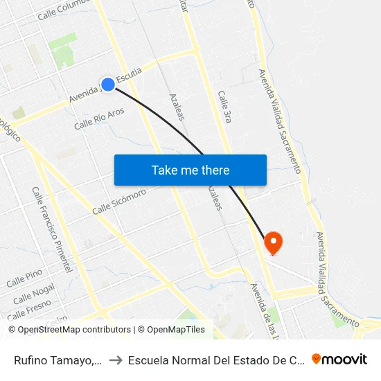 Rufino Tamayo, 7501 to Escuela Normal Del Estado De Chihuahua map