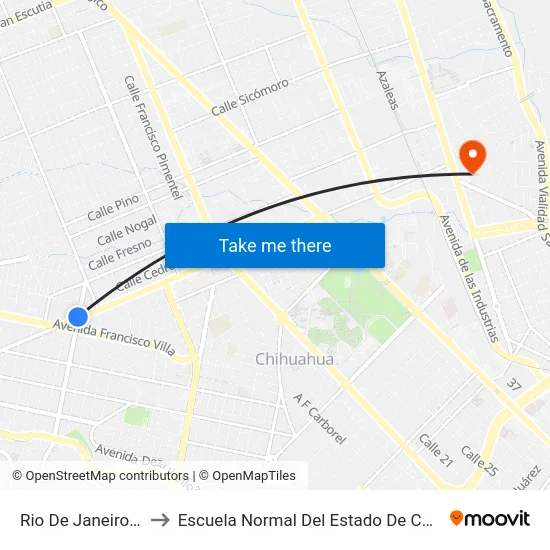 Rio De Janeiro, 705 to Escuela Normal Del Estado De Chihuahua map