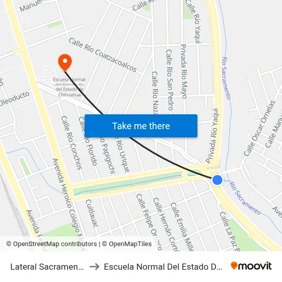 Lateral Sacramento, 1903 to Escuela Normal Del Estado De Chihuahua map