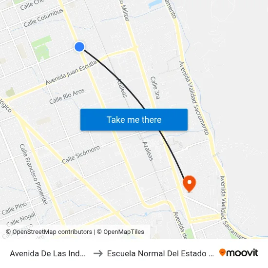 Avenida De Las Industrias, 141 to Escuela Normal Del Estado De Chihuahua map