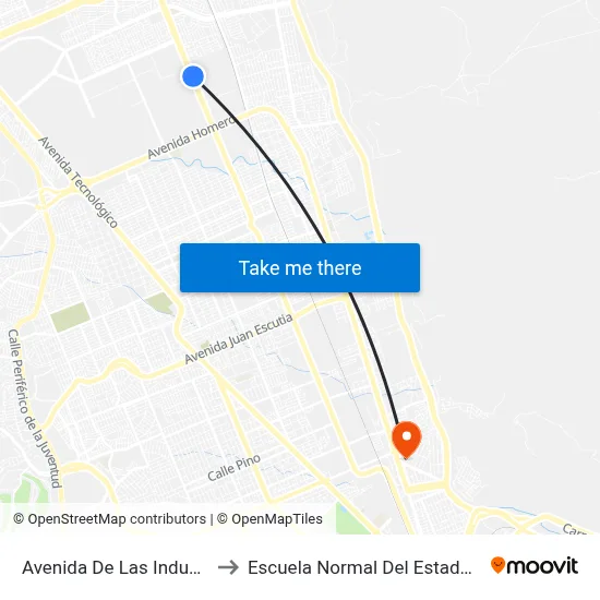 Avenida De Las Industrias, 11363 to Escuela Normal Del Estado De Chihuahua map