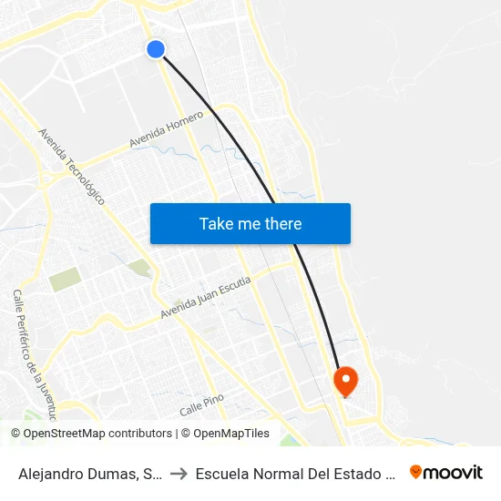 Alejandro Dumas, Sn C"Oxxo" to Escuela Normal Del Estado De Chihuahua map