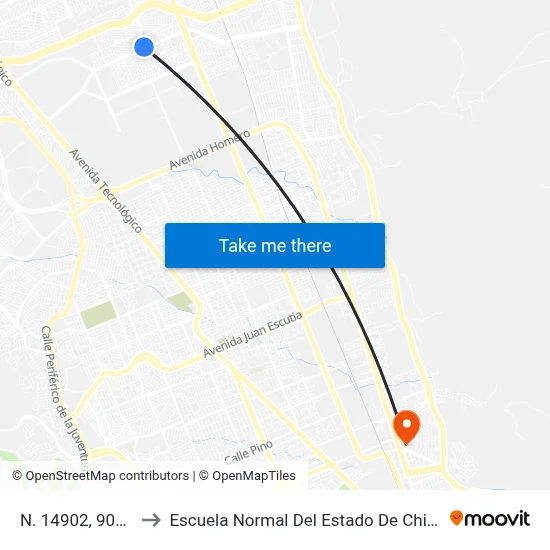 N. 14902, 903_26 to Escuela Normal Del Estado De Chihuahua map