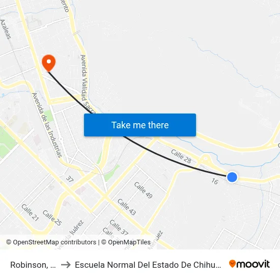 Robinson, 41 to Escuela Normal Del Estado De Chihuahua map