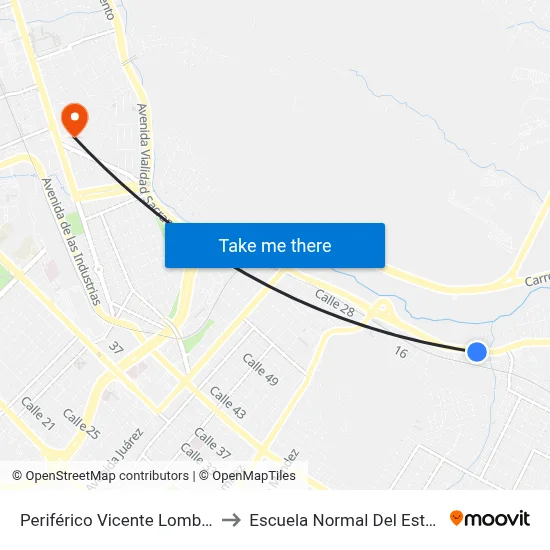 Periférico Vicente Lombardo Toledano, 40 to Escuela Normal Del Estado De Chihuahua map