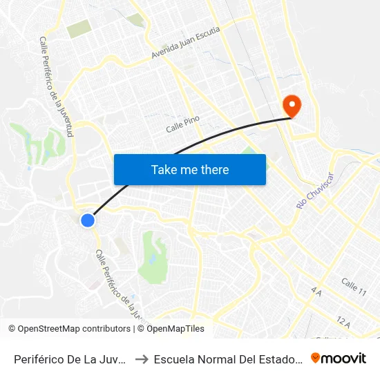 Periférico De La Juventud, 7505 to Escuela Normal Del Estado De Chihuahua map