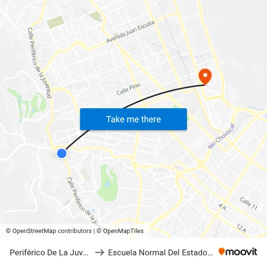 Periférico De La Juventud, 7174 to Escuela Normal Del Estado De Chihuahua map
