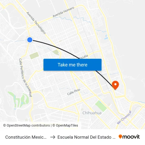 Constitución Mexicana, 10100 to Escuela Normal Del Estado De Chihuahua map
