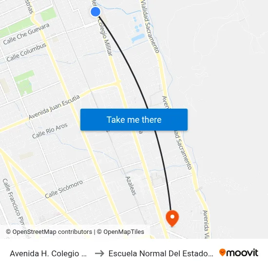 Avenida H. Colegio Militar, 9549 to Escuela Normal Del Estado De Chihuahua map