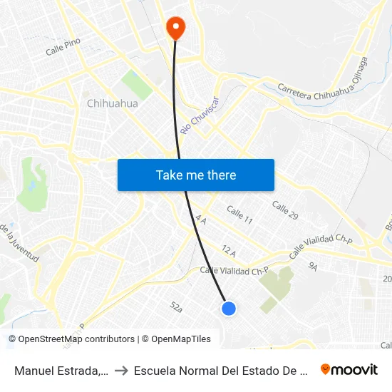 Manuel Estrada, 4003 to Escuela Normal Del Estado De Chihuahua map