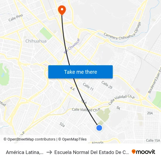 América Latina, 3001 to Escuela Normal Del Estado De Chihuahua map