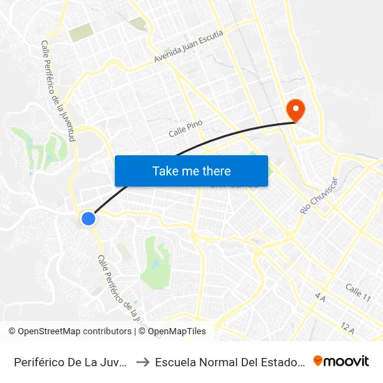 Periférico De La Juventud, 7505 to Escuela Normal Del Estado De Chihuahua map