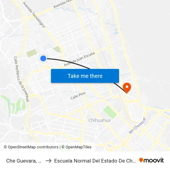 Che Guevara, 1001 to Escuela Normal Del Estado De Chihuahua map