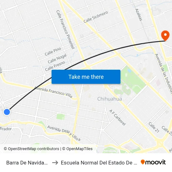 Barra De Navidad, 7300 to Escuela Normal Del Estado De Chihuahua map