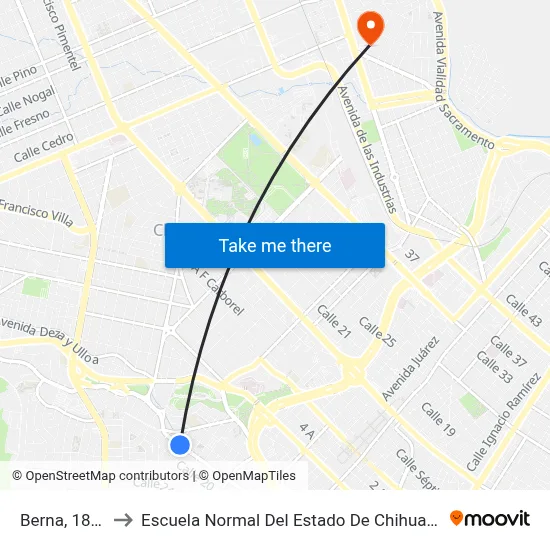 Berna, 1800 to Escuela Normal Del Estado De Chihuahua map