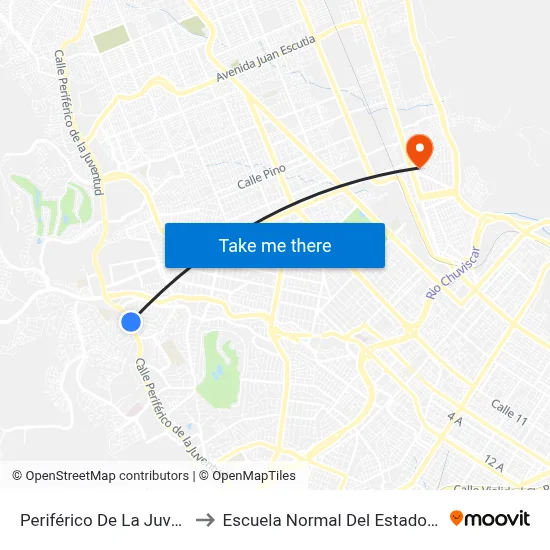 Periférico De La Juventud, 7104 to Escuela Normal Del Estado De Chihuahua map