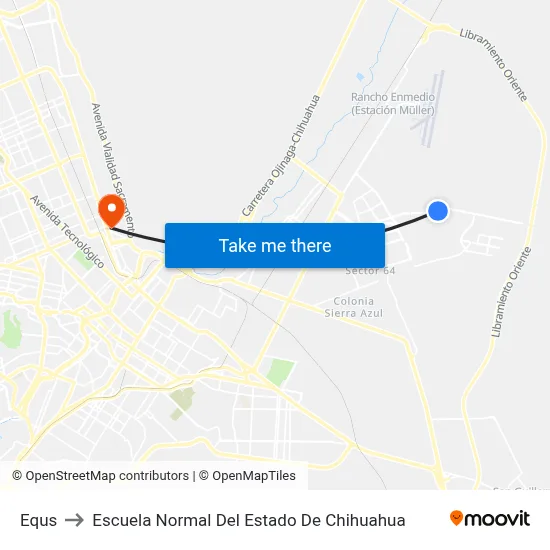 Equs to Escuela Normal Del Estado De Chihuahua map