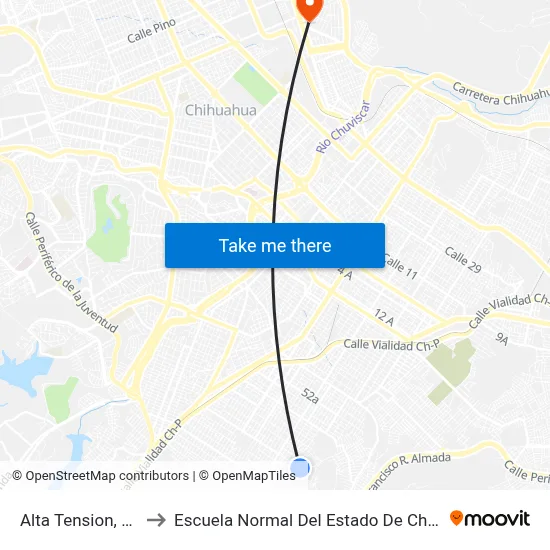 Alta Tension, 6820 to Escuela Normal Del Estado De Chihuahua map