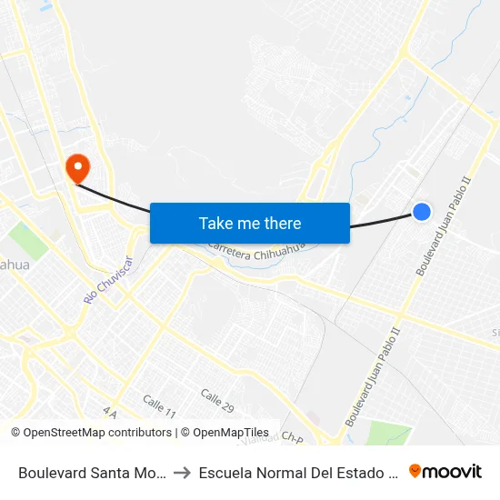 Boulevard Santa Monica, 9712 to Escuela Normal Del Estado De Chihuahua map