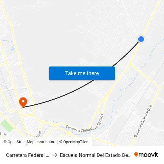 Carretera Federal 16, 404 to Escuela Normal Del Estado De Chihuahua map