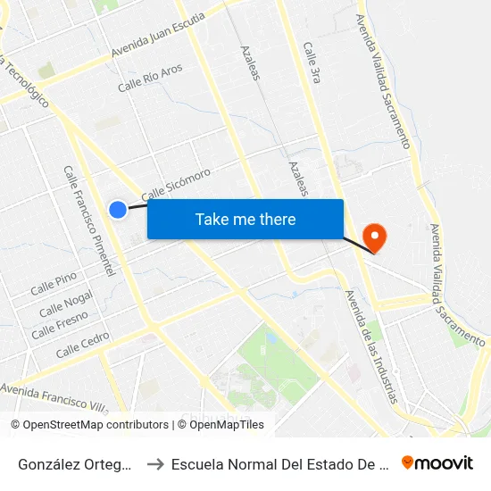 González Ortega, 5502 to Escuela Normal Del Estado De Chihuahua map