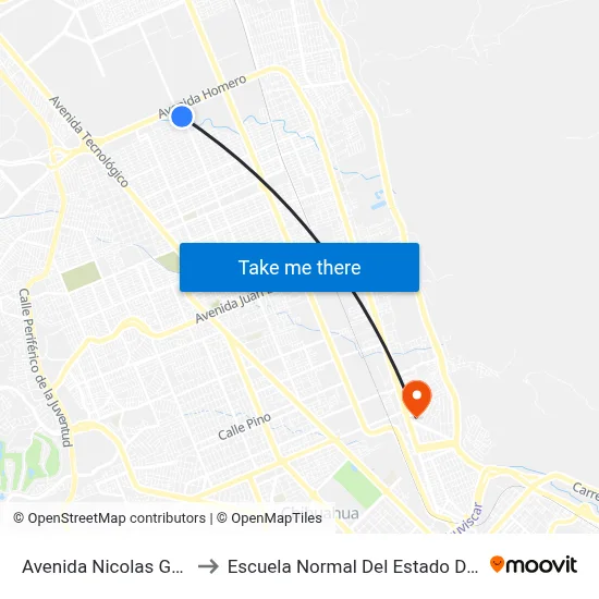 Avenida Nicolas Gogol, 341 to Escuela Normal Del Estado De Chihuahua map