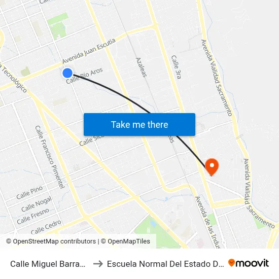 Calle Miguel Barragán, 7134 to Escuela Normal Del Estado De Chihuahua map