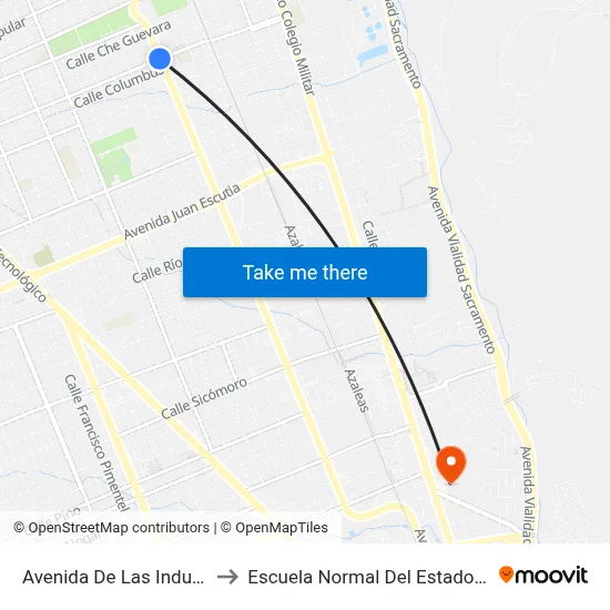 Avenida De Las Industrias, 4311 to Escuela Normal Del Estado De Chihuahua map