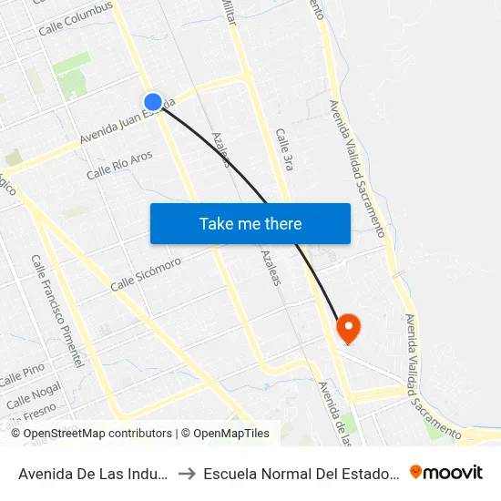 Avenida De Las Industrias, 7508 to Escuela Normal Del Estado De Chihuahua map