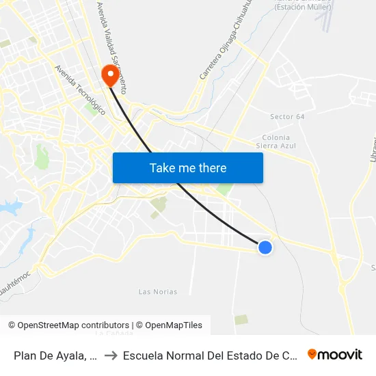 Plan De Ayala, 2508 to Escuela Normal Del Estado De Chihuahua map