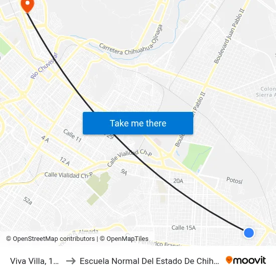 Viva Villa, 1714 to Escuela Normal Del Estado De Chihuahua map