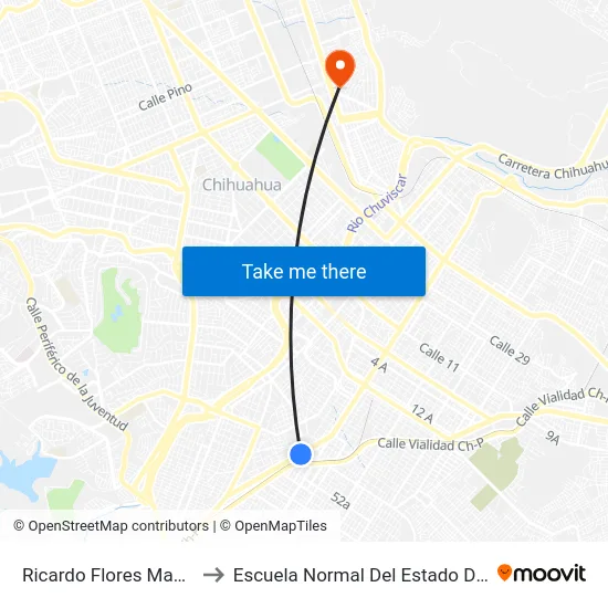 Ricardo Flores Magón, 4609 to Escuela Normal Del Estado De Chihuahua map