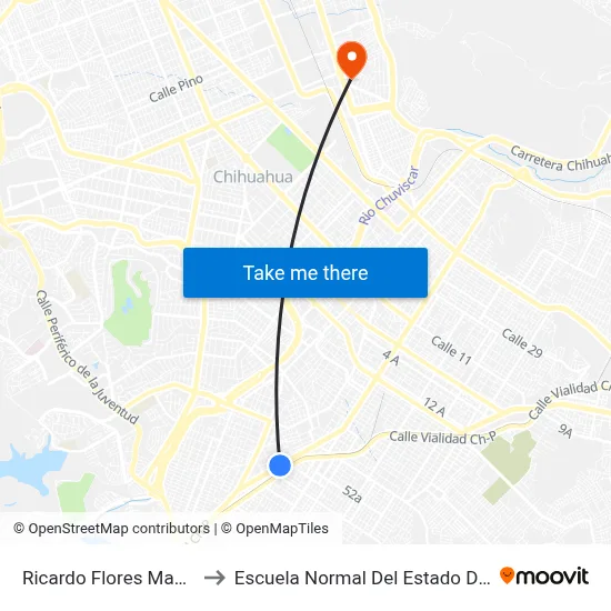 Ricardo Flores Magón, 5413 to Escuela Normal Del Estado De Chihuahua map