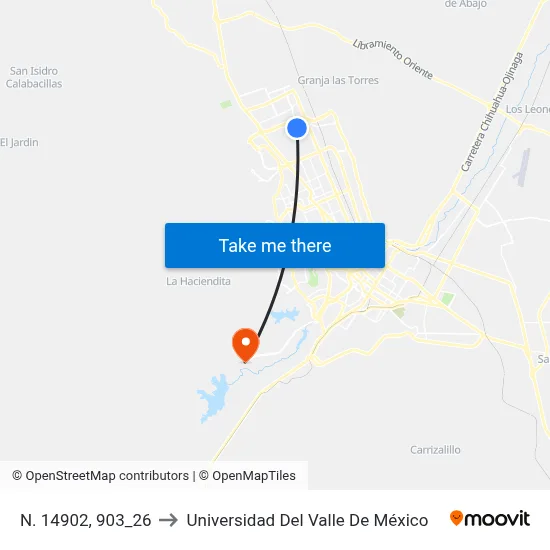 N. 14902, 903_26 to Universidad Del Valle De México map