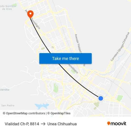 Vialidad Ch-P, 8814 to Unea Chihuahua map