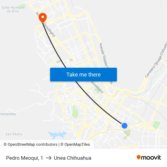 Pedro Meoqui, 1 to Unea Chihuahua map