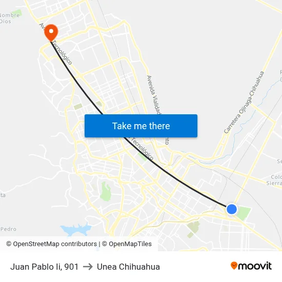 Juan Pablo Ii, 901 to Unea Chihuahua map