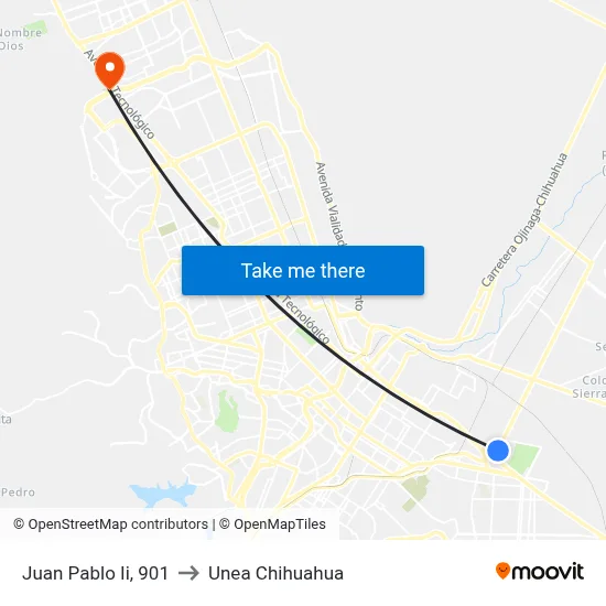 Juan Pablo Ii, 901 to Unea Chihuahua map