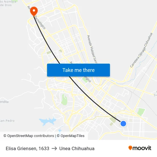 Elisa Griensen, 1633 to Unea Chihuahua map