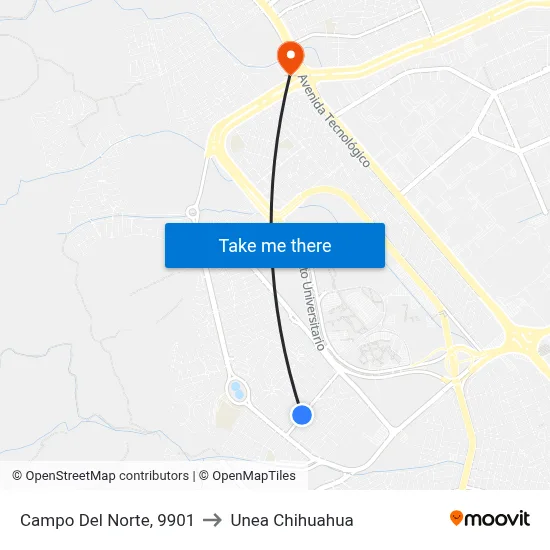 Campo Del Norte, 9901 to Unea Chihuahua map