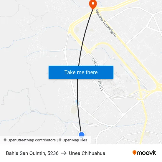 Bahia San Quintin, 5236 to Unea Chihuahua map