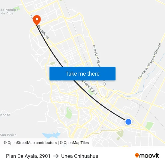 Plan De Ayala, 2901 to Unea Chihuahua map