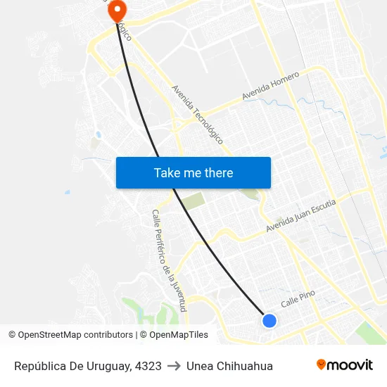 República De Uruguay, 4323 to Unea Chihuahua map