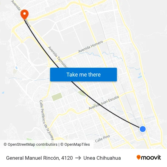 General Manuel Rincón, 4120 to Unea Chihuahua map