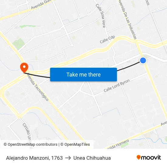 Alejandro Manzoni, 1763 to Unea Chihuahua map